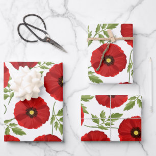 Mohn blüht fröhlich Sommer Blume Geschenkpapier Set