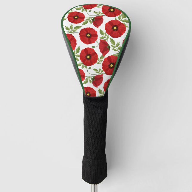 Mohn blüht fröhlich Sommer Blume Golf Headcover (Vorderseite)