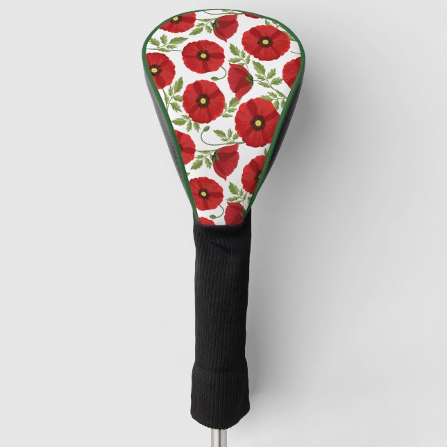 Mohn blüht fröhlich Sommer Blume Golf Headcover (Vorderseite)
