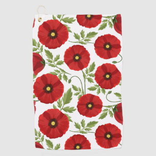 Mohn blüht fröhlich Sommer Blume Golfhandtuch