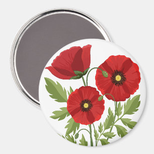 Mohn blüht fröhlich Sommer Blume Magnet