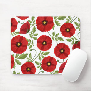 Mohn blüht fröhlich Sommer Blume Mousepad