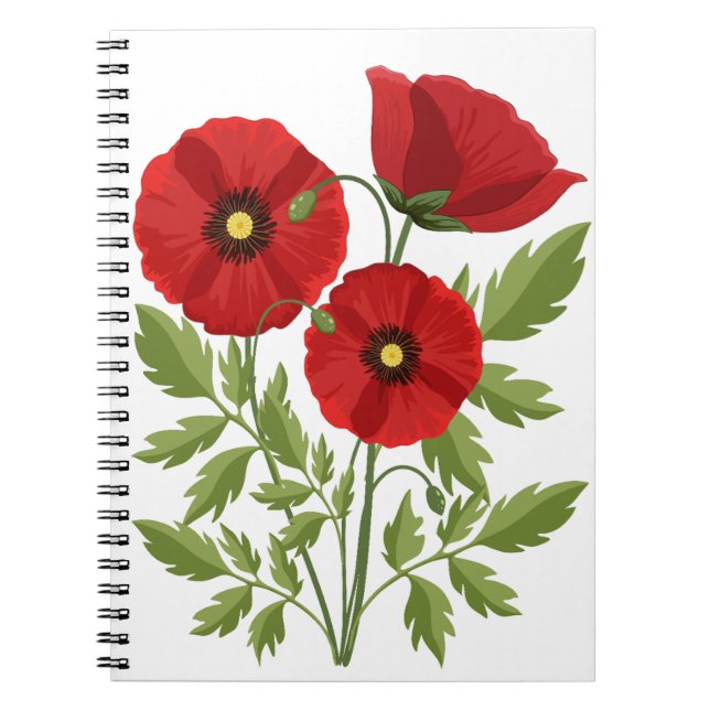 Mohn blüht fröhlich Sommer Blume Notizblock (Vorderseite)