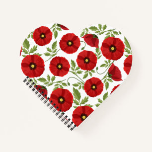 Mohn blüht fröhlich Sommer Blume Notizbuch