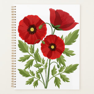 Mohn blüht fröhlich Sommer Blume Planer