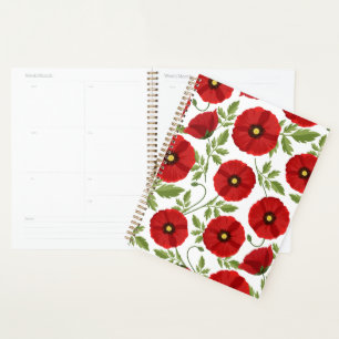Mohn blüht fröhlich Sommer Blume Planer