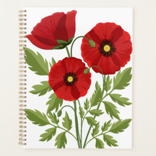 Mohn blüht fröhlich Sommer Blume Planer