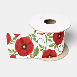 Mohn blüht fröhlich Sommer Blume Satinband