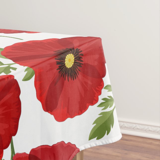 Mohn blüht fröhlich Sommer Blume Tischdecke (Beispiel)