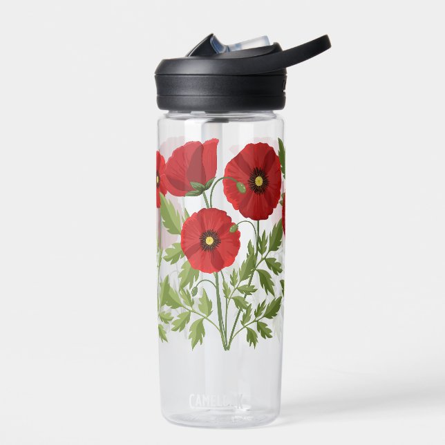 Mohn blüht fröhlich Sommer Blume Trinkflasche (Links)