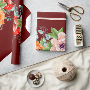 Mohn-Blume Hochzeitspapier Geschenkpapier