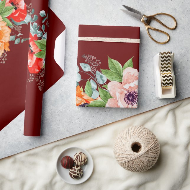Mohn-Blume Hochzeitspapier Geschenkpapier (Kunsthandwerk)
