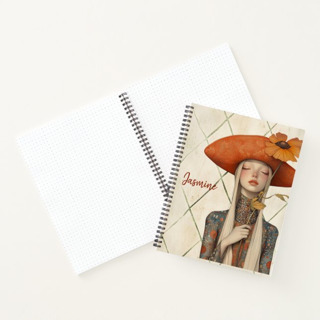 Mohn | Boho Art Personalisiertes Bullet Journal Notizbuch (Innenseite)