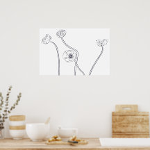 Mohn Botanische Linienkunst