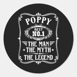 Mohn den Mann, den Mythos, den legendären Mohn Runder Aufkleber