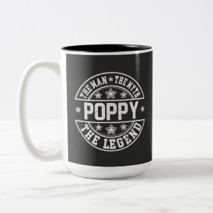 Mohn den Mann, den Mythos, den Tag des legendären Zweifarbige Tasse