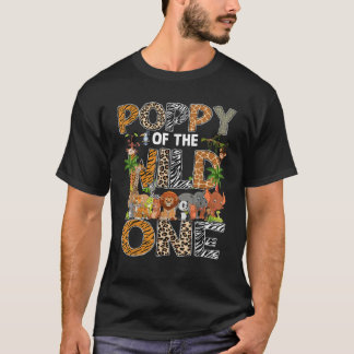 Mohn des Wildtier 1 Safari Zoo Tier 1St Birthd T-Shirt