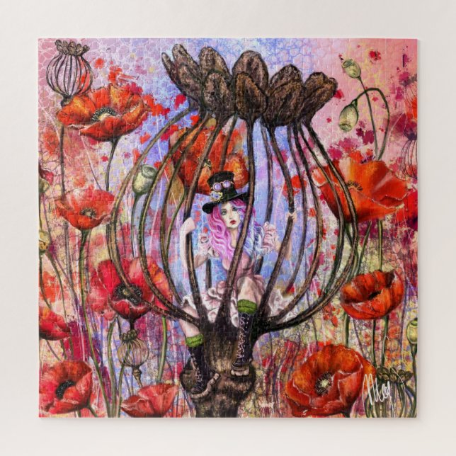 Mohn-Fantasie-Puzzleteil Puzzle (Vertikal)