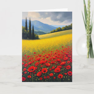 Mohn-Geburtstagsfeldkarte Karte