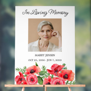 Mohn-Gedenkfoto-Trauer-Acryl-Schild Acrylschild