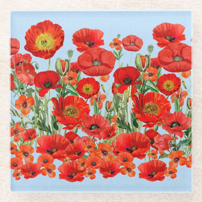 Mohn Glasuntersetzer (Vorderseite)