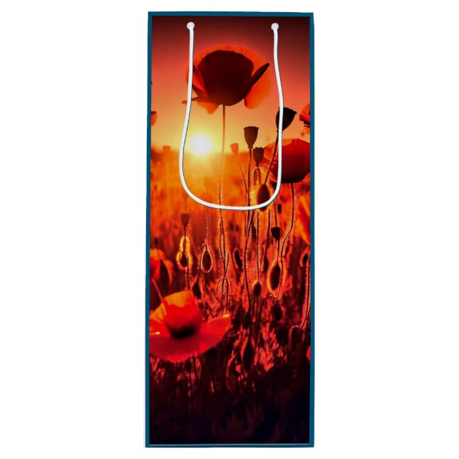 Mohn im Gegenlicht Geschenktüte Für Weinflaschen (Vorderseite)