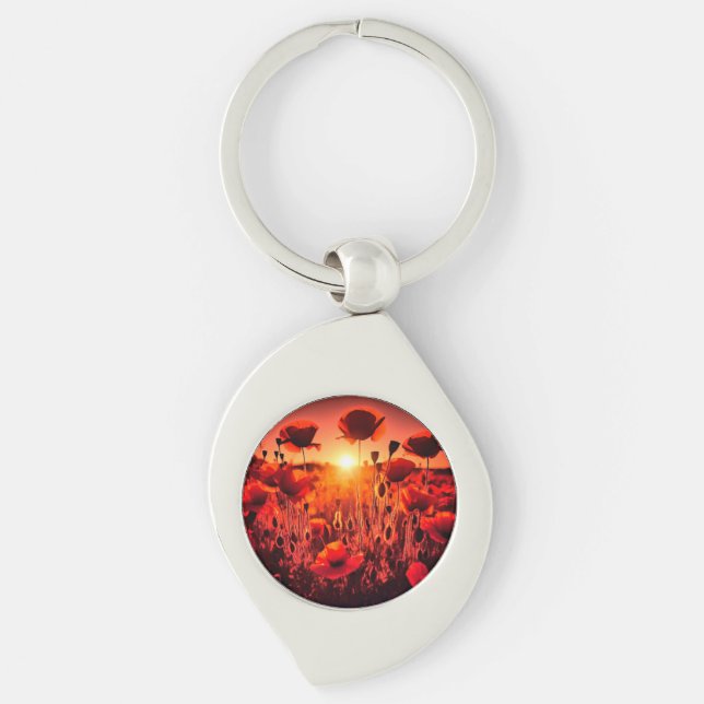  Mohn im Gegenlicht Schlüsselanhänger (Vorderseite)