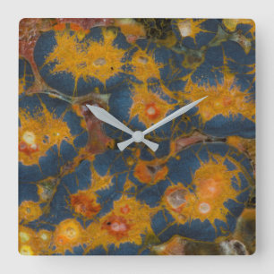Mohn-Jasper Quadratische Wanduhr