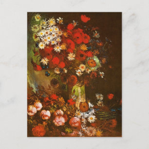 Mohn Kornblumen Pfingstrosen Chrysantheme Van Gogh Postkarte