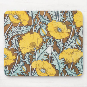 Mohn Kunst Illustration Blumenmuster Mousepad