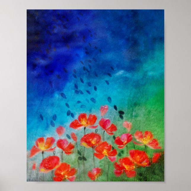 Mohn-Kunstposter Poster (Vorne)