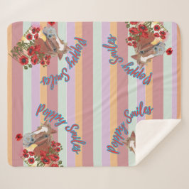 Mohn lächelt Streifen Sherpadecke