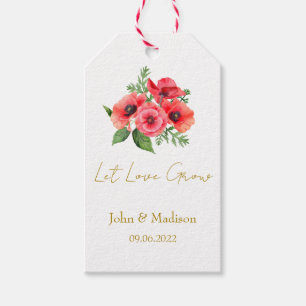 Mohn   Lass Liebe Hochzeitssamen wachsen  Geschenkanhänger