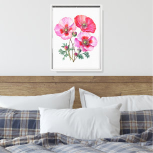 Mohn Leinwand-Wandkunst Leinwanddruck
