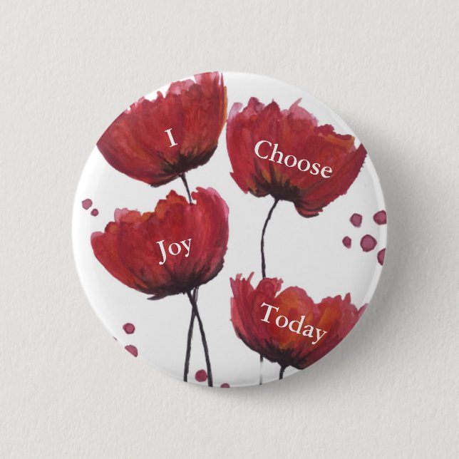 Mohn-Liebesknopf Button (Vorderseite)