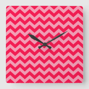 Mohn marokkanische Moods Chevrons Quadratische Wanduhr