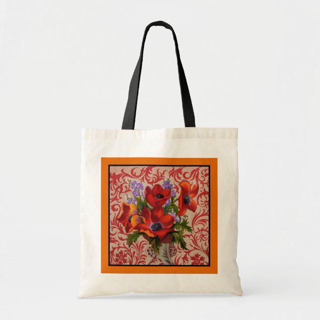 Mohn mit orangem Rand Tragetasche (Vorne)