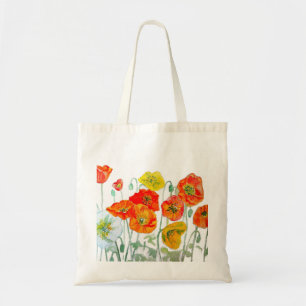 Mohn Mohnblumen Orange Rot Aquarell floral Blume Tragetasche