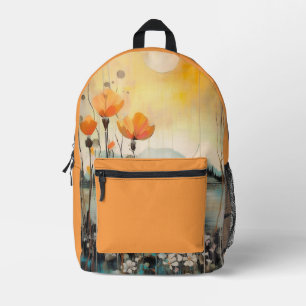 Mohn Mohnlandschaft orange benutzerdefinierter Nam Bedruckter Rucksack