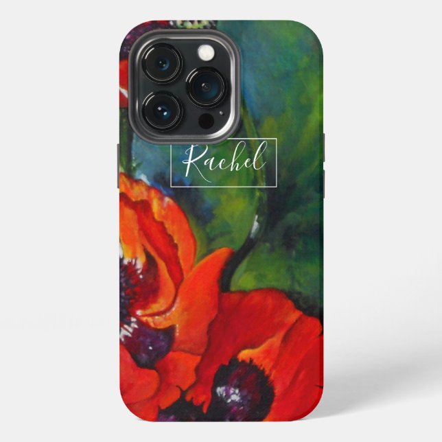 Mohn Name Florale Kunst iPhone Hülle (Hinten)
