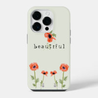 Mohn Orange Wasserfarbe Floral mit Namen