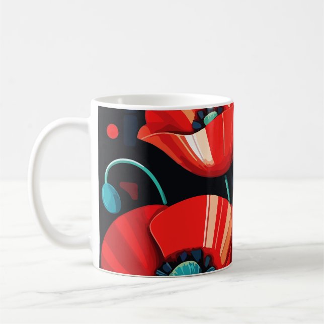 Mohn Papaver Blumen Kaffeetasse (Links)
