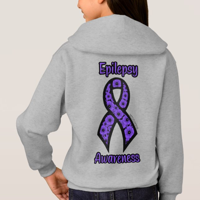 Mohn/Ribbon...Epilepsie Hoodie (Rückseite)