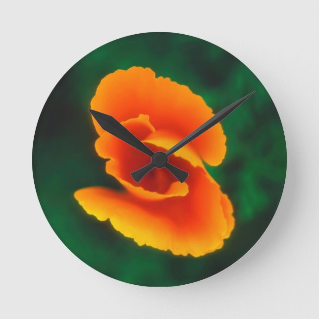 Mohn Runde Wanduhr (Vorderseite)