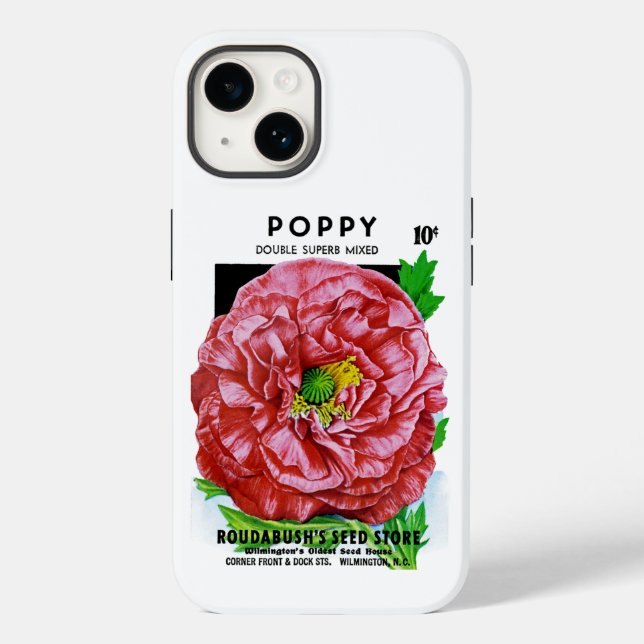 Mohn-Samenpaket im Vintage-Stil Case-Mate iPhone-H iPhone Hülle (Rückseite)