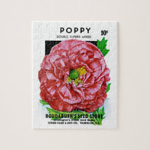 Mohn-Samenpaket im Vintage-Stil Puzzle