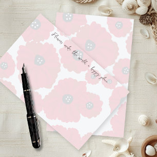 Mohn Schreibpapier mit Randtext Briefpapier