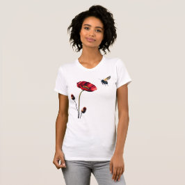 Mohn und Bienenbarsche + Leinwand T-Shirt