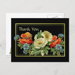 Mohn und Cornblumen Danke, Florentiner Postkarte