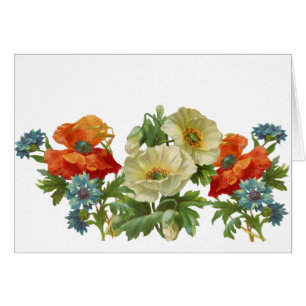 Mohn und Cornblumen Vintage leere Kunstkarten